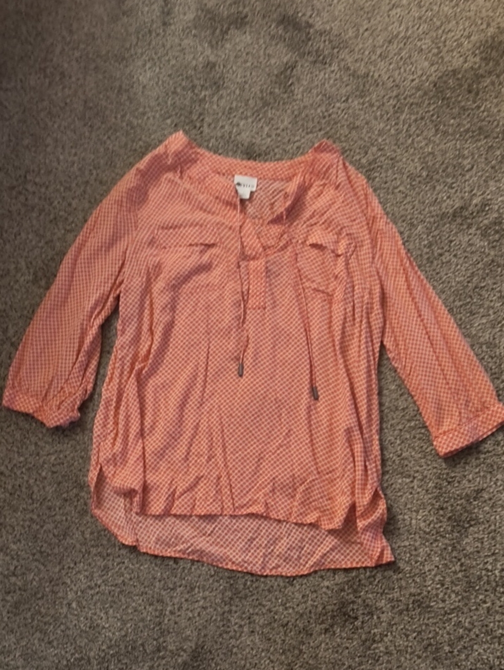 STYLUS Coral Printed Tie-Neck Tunic